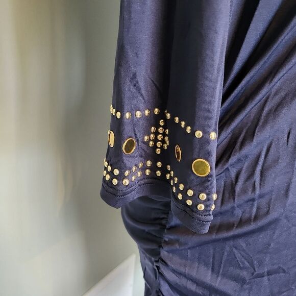 Michael Michael Kors Boho Studded Cover-Up Dress-NEW NAVY-X-Small/Small - Picture 3 of 8